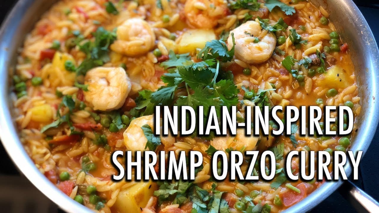 Thumbnail for Indian-Inspired Shrimp Orzo Curry