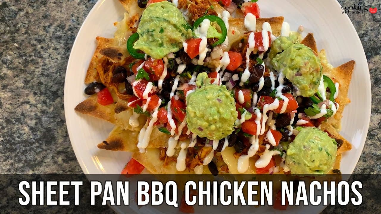 Thumbnail for Loaded Sheet Pan BBQ Chicken Nachos