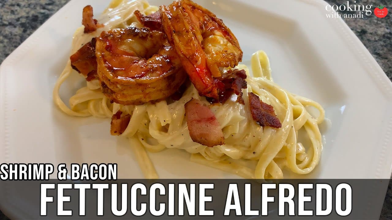 Thumbnail for Shrimp Bacon Fettuccine Alfredo