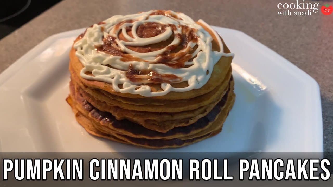 Thumbnail for Pumpkin Pie Cinnamon Roll Pancakes