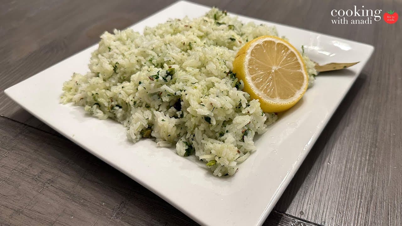 Thumbnail for Healthy Indian Cilantro Lemon Rice