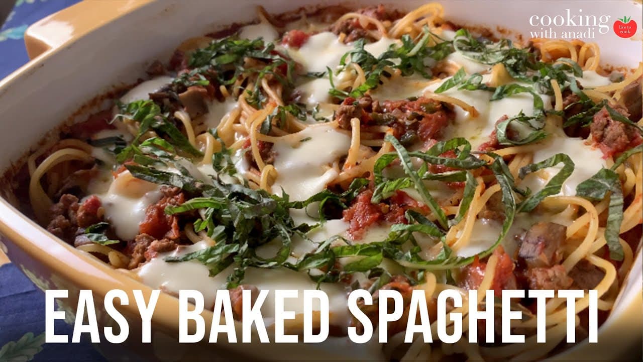 Thumbnail for Cheesy Baked Spaghetti with Meat Sauce