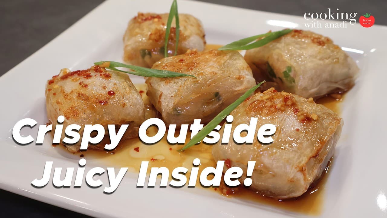 Thumbnail for Air Fryer Rice Paper Chicken Dumplings