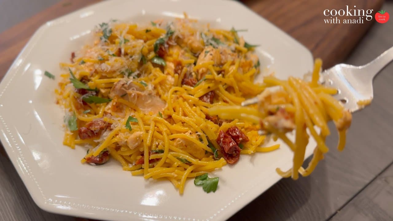 Thumbnail for Healthy Lemon Salmon Spaghetti
