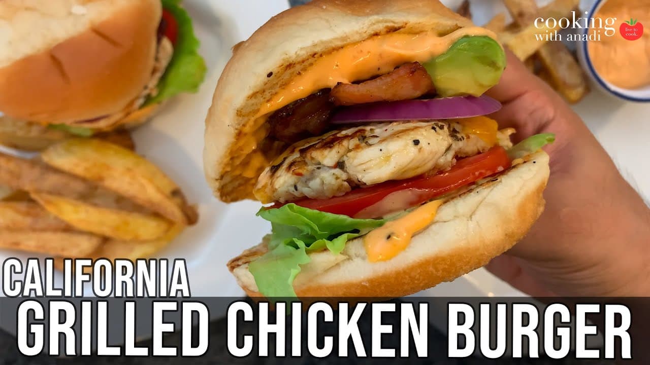 Thumbnail for Juicy California Grilled Chicken Burger