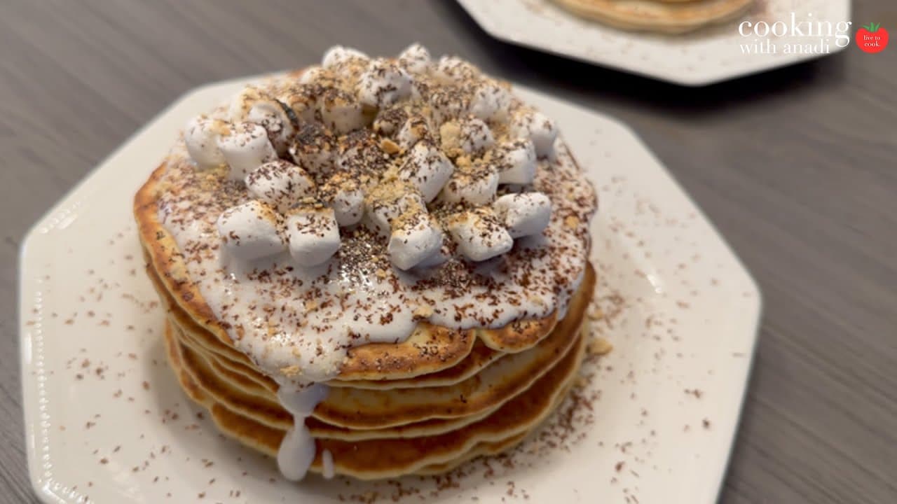 Thumbnail for The Ultimate Chocolatey S’mores Pancakes