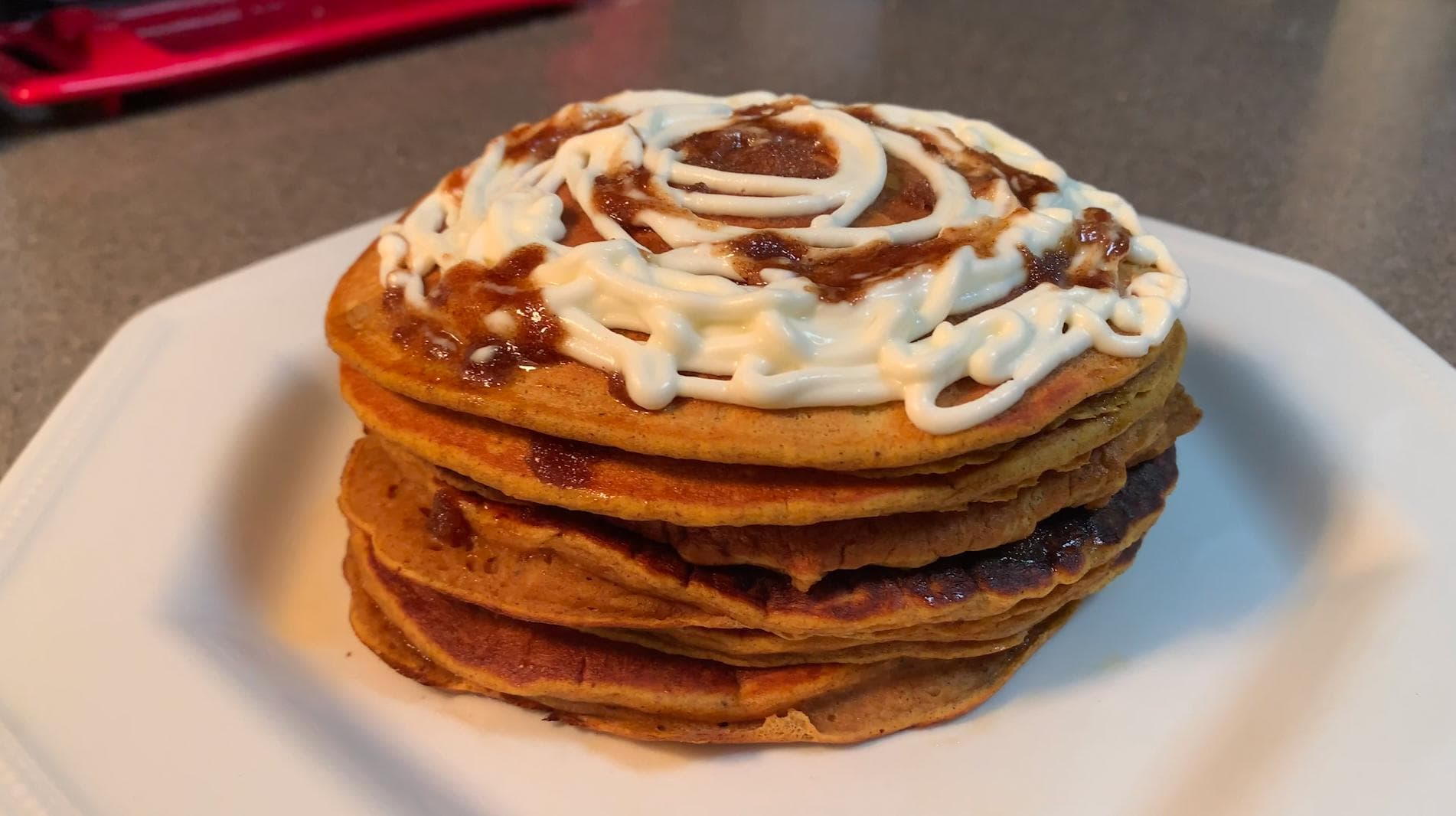 Indulge in Pumpkin Spiced Cinnamon Roll Pancakes Today!