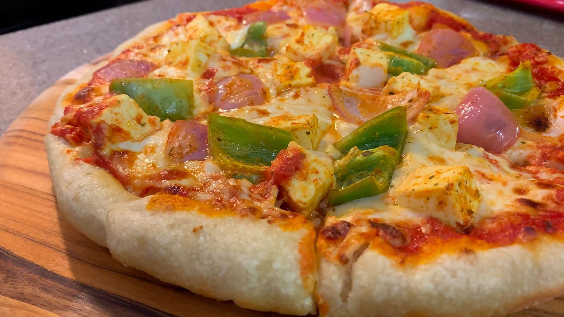 Indian Fusion Paneer Tikka Pan Pizza Recipe