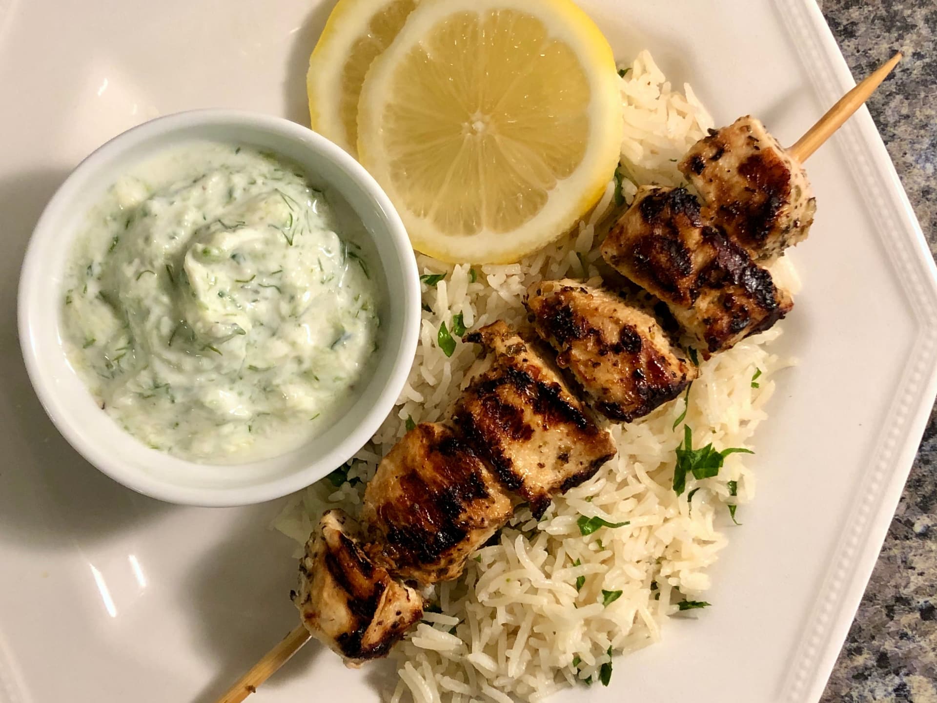 Grilled Greek Souvlaki Chicken Skewers Recipe