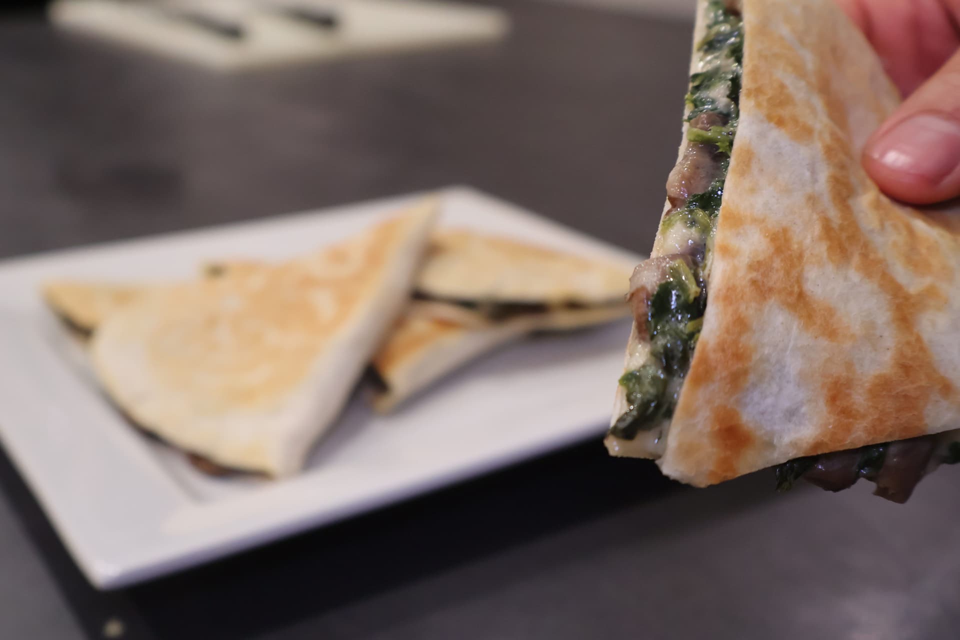 Hearty Spinach Mushroom and Cheese Quesadilla Recipe